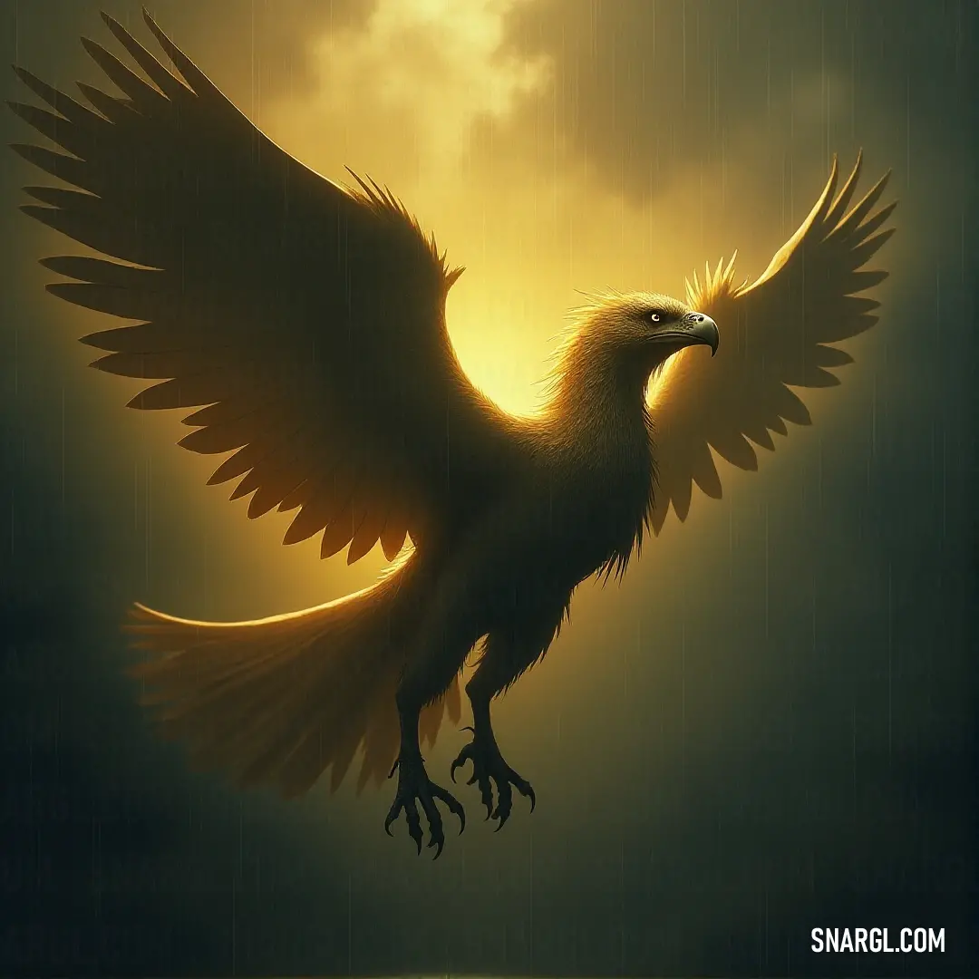 A Skyflash, wings fully extended, takes flight amid the pouring rain, with the golden rays of the sun breaking through the storm clouds in the distance.