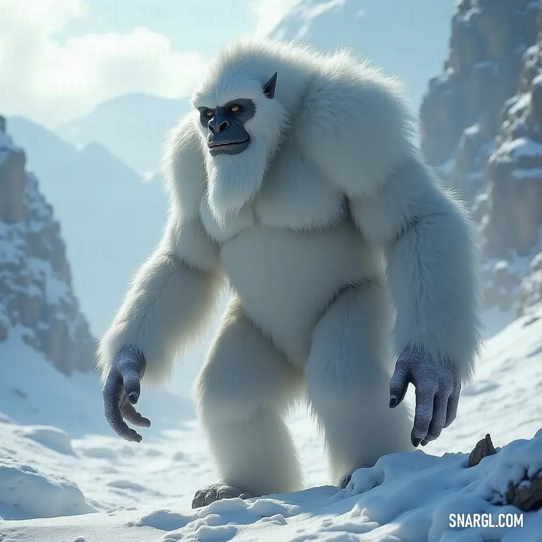 The Snow King, a grand figure of white, rests peacefully amongst the untouched snow, symbolizing the beauty of winter's magic and tranquility, with his hands tucked snugly in his pockets, inviting a sense of calm. A majestic, snowy figure known as the Snow King stands proudly in a winter wonderland, his large white form contrasted against the glistening snow, hands comfortably tucked in his pockets, exuding a serene sense of wisdom and tranquility.
