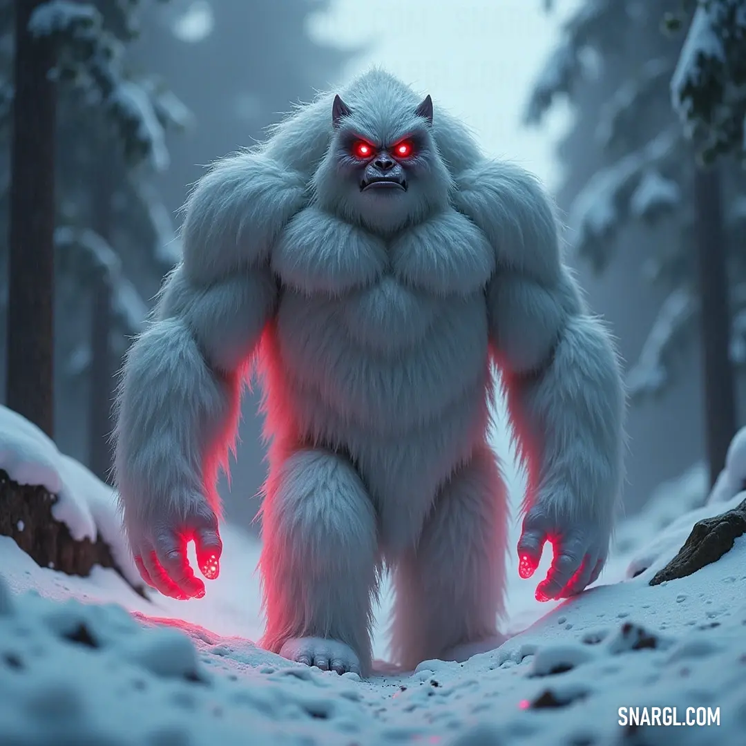 With its ethereal glow, this Snow Wraith haunts the frosty forest, embodying the enchanting charm and mystery of the snowy wilderness. A magnificent Snow Wraith with glowing eyes appears in the serene forest, perched amidst snow-laden trees, evoking a sense of wonder and awe against the quiet beauty of winter.