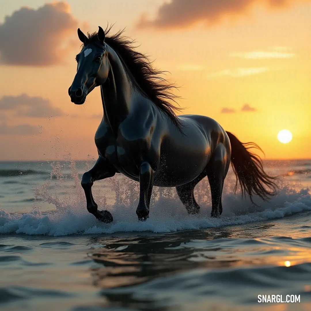 A dynamic figure dances through fleeting waves at sunset, illuminated by the warm, vibrant colors of the evening sky as it celebrates the beauty of movement. In a breathtaking display of motion, a graceful figure leaps through sparkling waters at dusk, the vibrant hues of the sunset shimmering around it, embodying freedom and vitality.