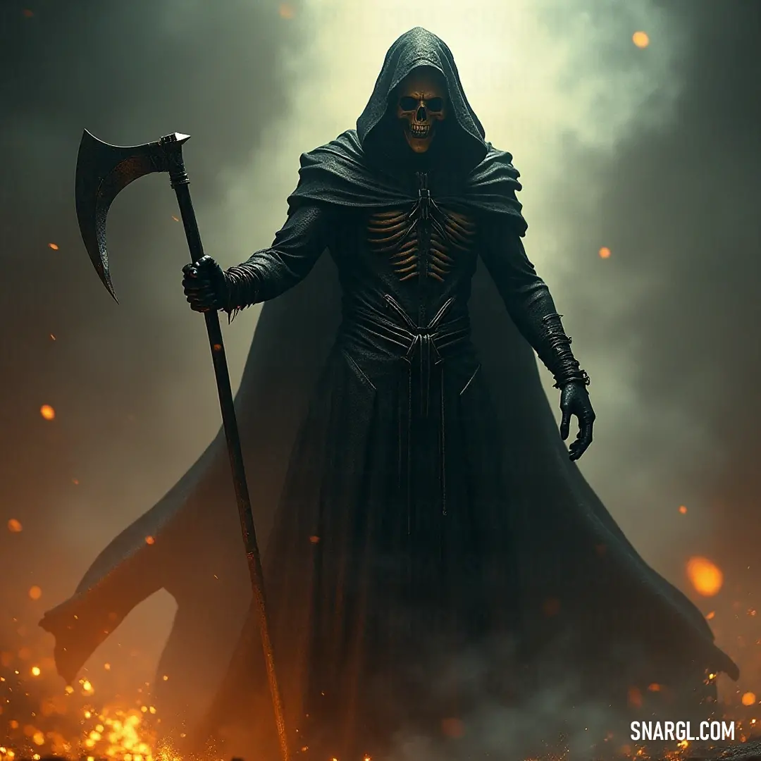 Grimter, crowned with a sceptacle, walks through time's whispers. Grimter, adorned with a sceptacle upon his head, walks through an ancient landscape surrounded by whispers of the past, embodying the mysteries of a forgotten era.