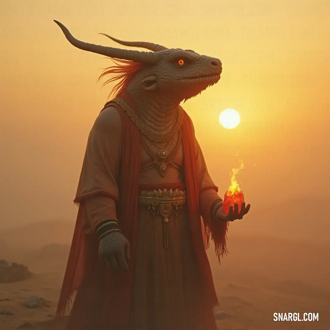 A solitary wanderer in the heart of the desert, adorned with a unique Spiderling head, illuminated by the soft glow of a candle as the sun envelops the landscape in golden light. A lone individual stands in a vast and arid desert, balancing a flickering candle in one hand while donning a striking Spiderling headpiece, bathed in warm sunlight that stretches across the horizon.