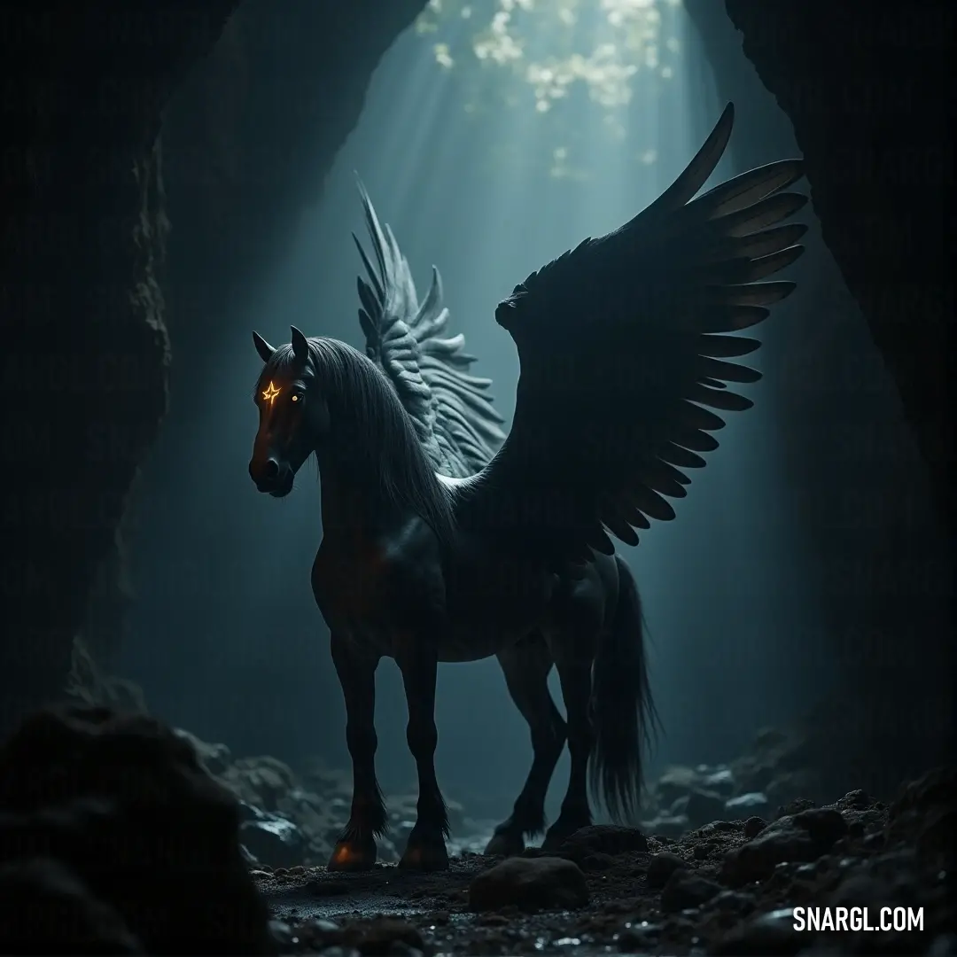 Starfire with wings stands in a tranquil cave, sunlight streaming through the ceiling, illuminating the space. A powerful winged Starfire stands tall in a serene cave, rays of sunlight pouring through the ceiling, casting a soft, golden glow over the stone surroundings.