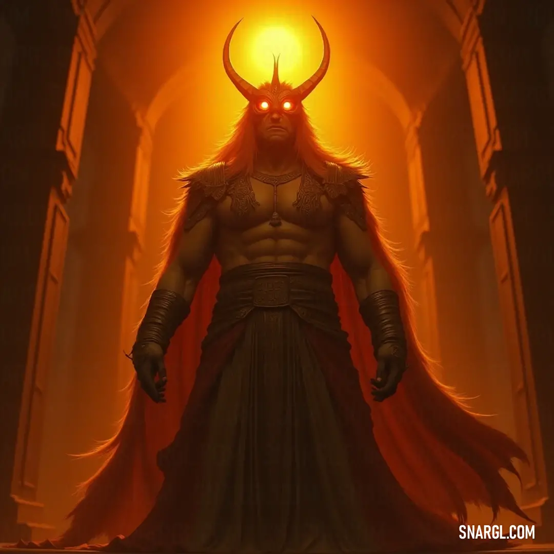 Imposing Stellar Mystic in a dim hallway, adorned with horns and cape, embodies authority and the mysteries of the cosmos. An imposing Stellar Mystic stands in a dimly lit hallway, adorned with striking horns and a flowing cape. The light casts a dramatic glow across his face, emphasizing his presence and the aura of command and authority he carries through the shadows.