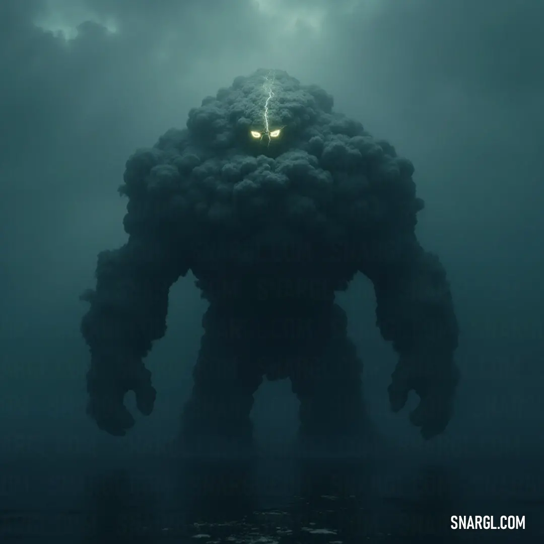 In the heart of the fierce ocean, the Giant Storm Golem commands the elements, its radiant face gleaming under the dark clouds, reflecting the raw power and mystery of the stormy seas. A dazzling Giant Storm Golem reveals itself amidst tumultuous ocean waves, its glowing face a startling beacon against the darkened clouds, signifying the tempestuous forces of nature it embodies.