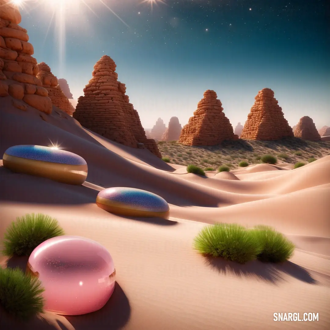 #748500 example: Desert scene with a desert landscape and rocks and grass in the foreground and a star in the sky