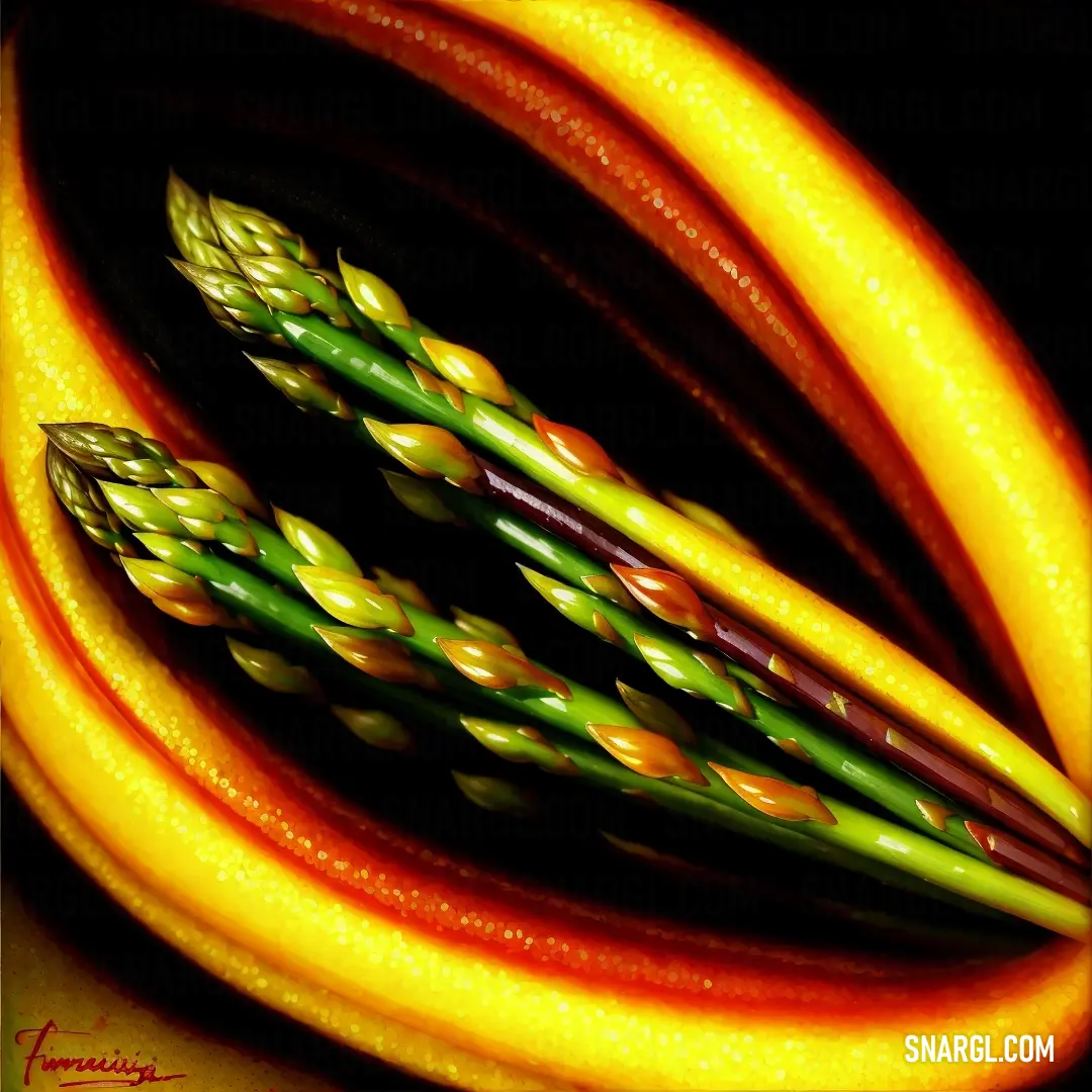 A close-up view of a plate with a colorful arrangement of green and yellow strawberries, their unusual hues popping against a dark black background. The fruit’s textures stand out, making it an eye-catching and unique composition.