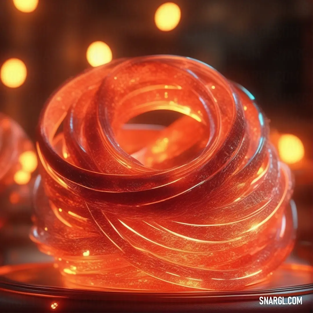 A cluster of orange lights shines brightly on a table, their warm glow contrasted against the stark black background, capturing a vibrant and dynamic moment in time.