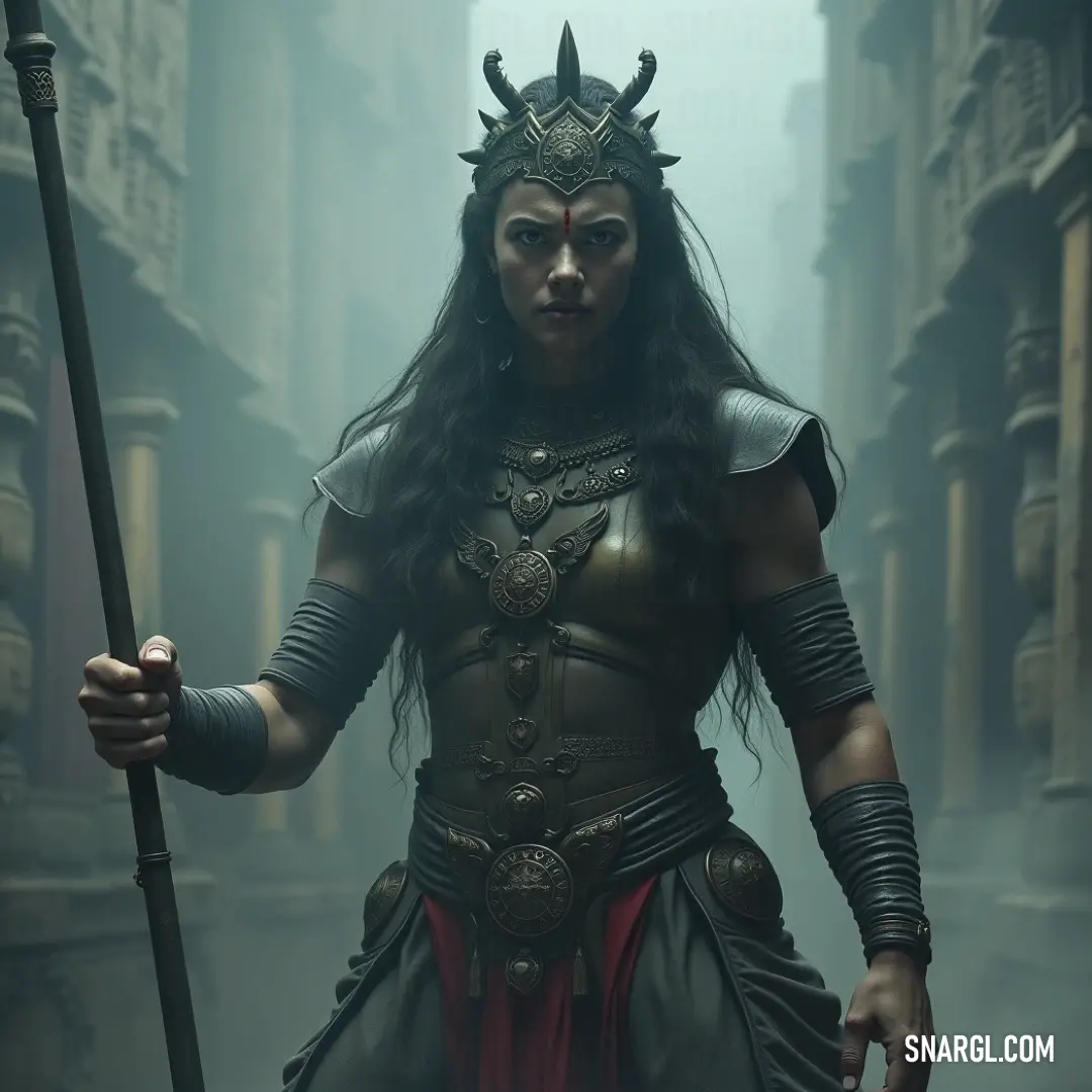 A lone figure dressed in an elaborate costume grips a stick firmly in a shadowy alley. The surrounding buildings loom tall and dark, creating a moody, cinematic atmosphere that hints at secrets waiting to be uncovered.