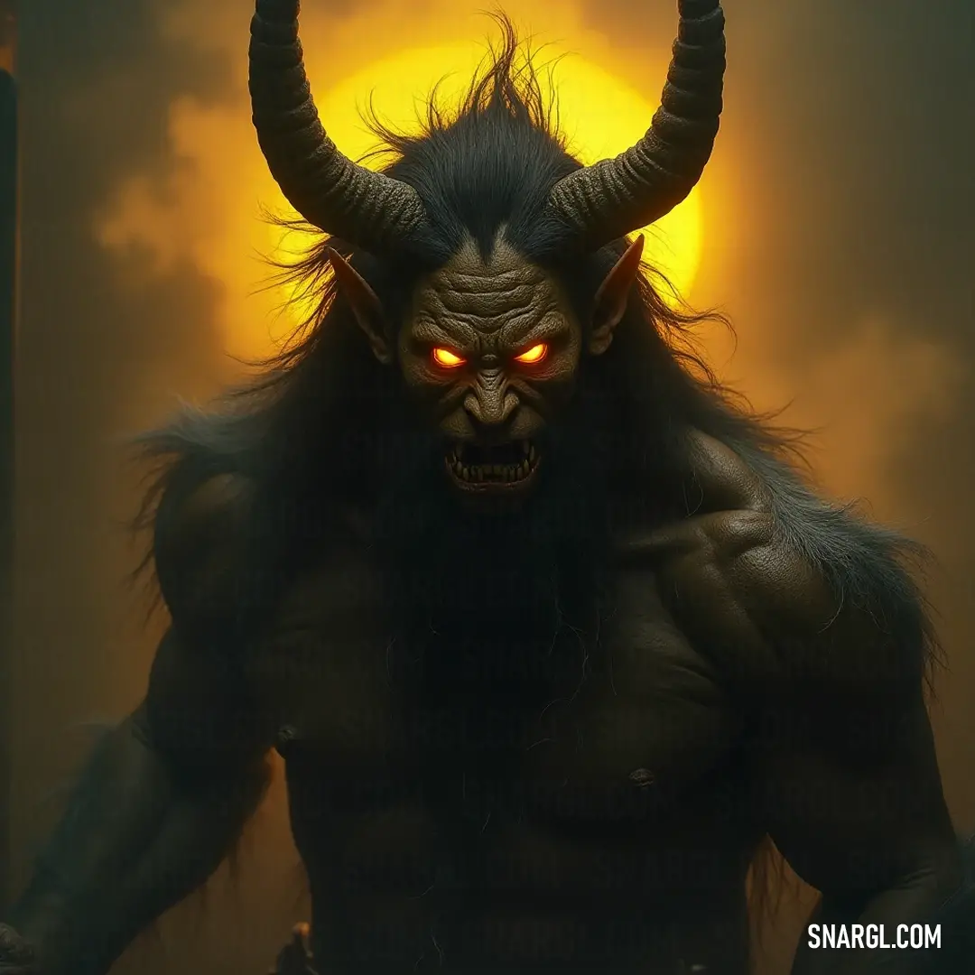Radiant Tengu with luminous features standing proudly against a backdrop of brilliant sunlight. Striking Tengu with glowing eyes and majestic horns, dominating the skyline as it stands before a radiant sun, merging its spirit with the celestial.