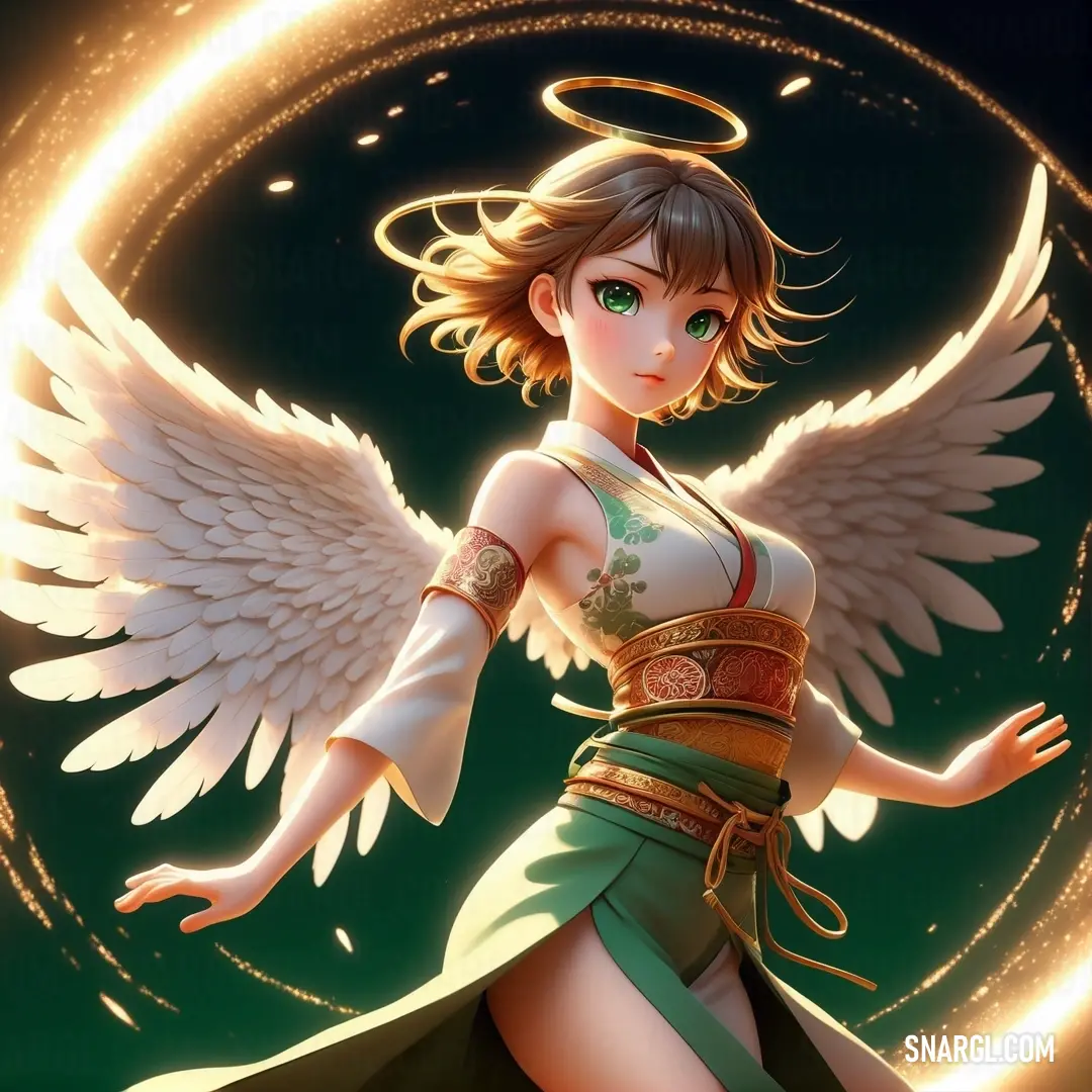 Tennin with wings and a dress on her body