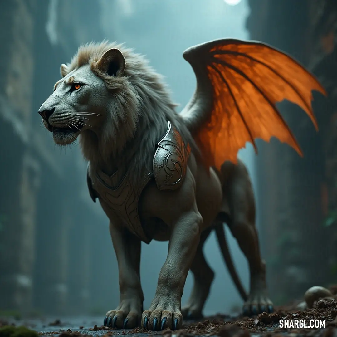 The Celestial Simurgh, with its grand wings spread wide, stands in a shadowy forest, its regal presence illuminated by the full moon, creating an enchanting and mystical atmosphere.