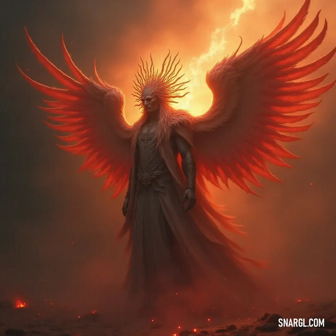 A vibrant representation of eternal wheels with majestic red wings and a glowing halo, symbolizing divine protection and extraordinary power. A vibrant painting showcasing the eternal wheels, draped in majestic red wings and radiating light from a halo around their head, embodying both divine protection and awe-inspiring power.