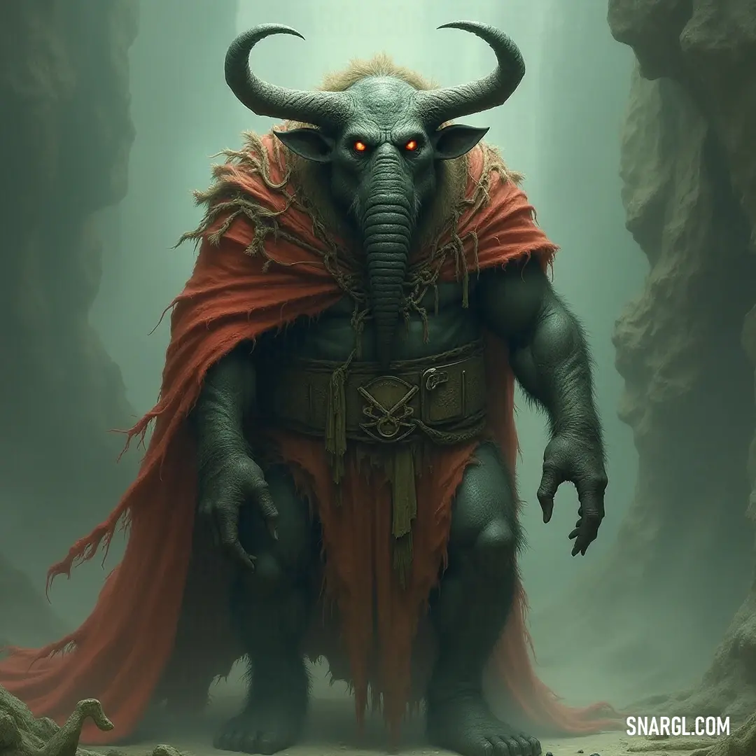 In the heart of a mystical cave, The Mad Hermit, adorned with impressive horns and a flowing cape, stands bathed in a soft light, reminiscent of ancient tales and hidden wisdom that linger in the shadows. With captivating horns and a flowing cape, The Mad Hermit brings life to the shadows in a cave, where a radiant light casts an ethereal glow upon his face, evoking an aura of wisdom and mystery.