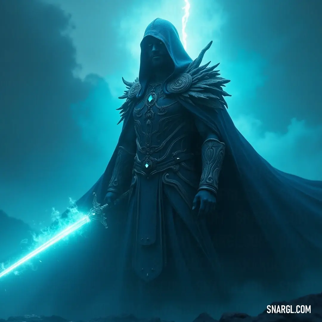 Dramatic Phantom Rider in a dark cloak holding a sword, set against a stormy sky enlivened with lightning, a figure of explosive energy. A shadowy Phantom Rider, cloaked in a dark outfit, brandishes a sword under swirling clouds illuminated by striking lightning. The dramatic sky enhances the sense of urgency, creating an unforgettable silhouette as he navigates the tempestuous night.