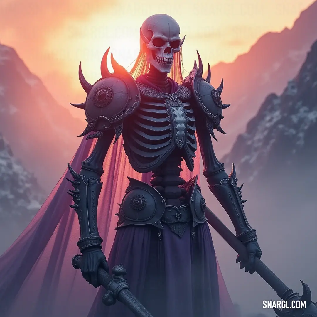 With horns prominent and cape billowing, The Risen commands the mountains with his sword, bridging the gap between myth and reality, strength and honor. The Risen, with imposing horns and a flowing cape, stands before breathtaking mountain ranges, clutching a sword, embodying power and the echoes of an ancient legacy.