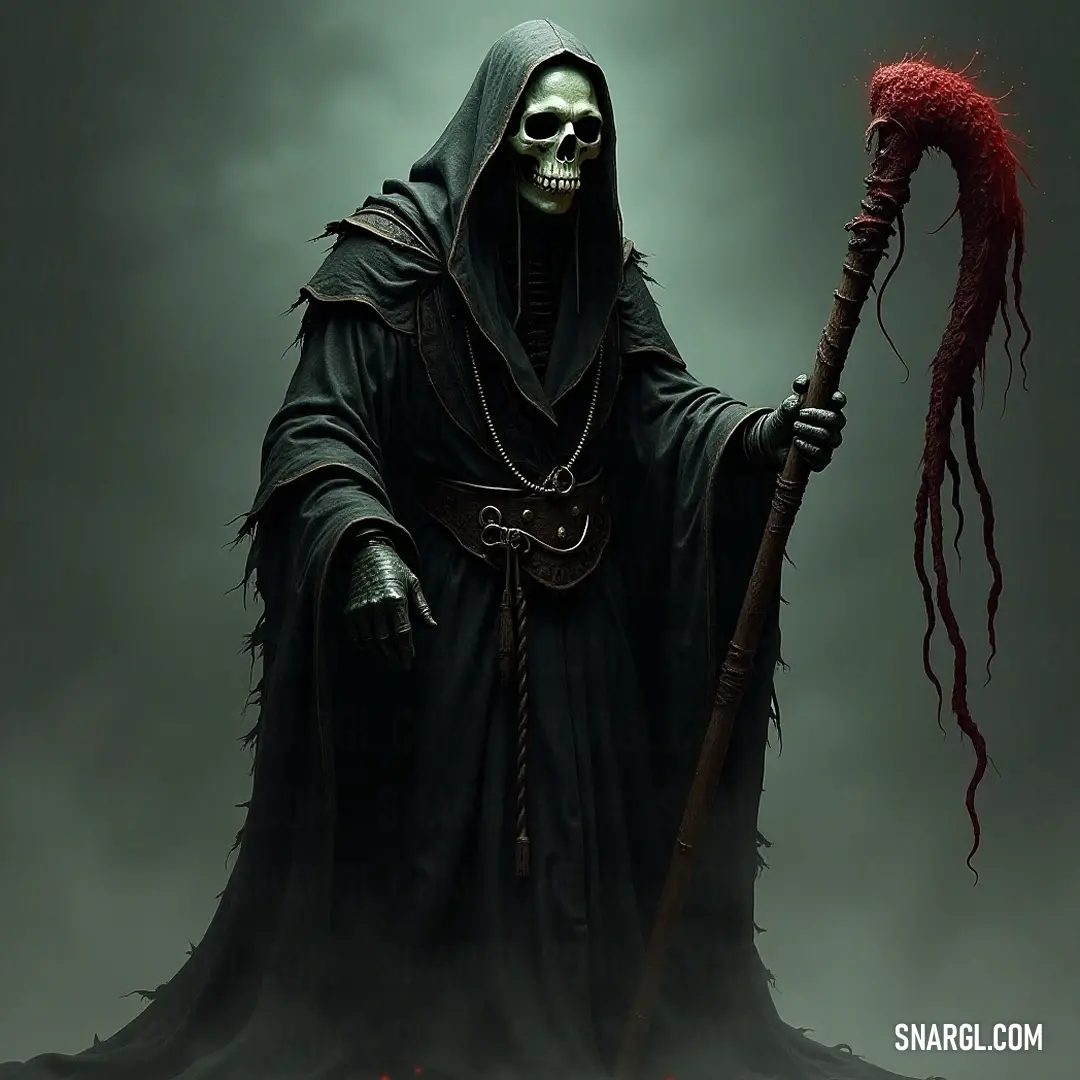 A captivating figure with long red hair holds a surreal staff amidst swirling mists, evoking a sense of wonder filled with vibrant energy from the fiery staff. With flowing red hair and a unique scab-like staff, a striking figure stands amidst the mist, commanding attention while wielding a fiery staff that flickers with vibrant energy, suggesting stories of adventure and magic.