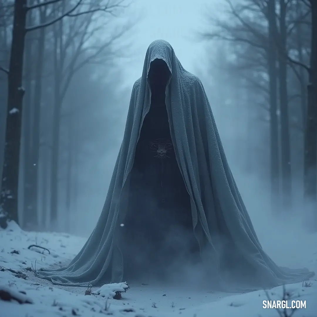 An enigmatic hooded figure enveloped in forest mist, creating an atmosphere of mystery and allure. A mysterious hooded figure stands silently amidst the ethereal mist of a dense forest, tall trees shrouded in fog casting enchanting shadows around. The atmosphere is thick with an enigmatic energy, evoking a sense of intrigue and wonder.