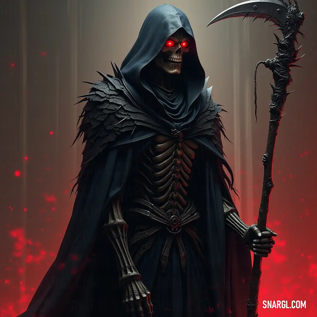 In a shadowy room, the Time Reaper stands with a sculler in hand, exuding an aura of dread and deep secrets waiting to be revealed in the darkness. The Time Reaper looms in a dimly lit chamber, a sculler held firmly in one hand, embodying a dramatic figure steeped in mystery, as shadows drip from the walls like secrets longing to be uncovered.