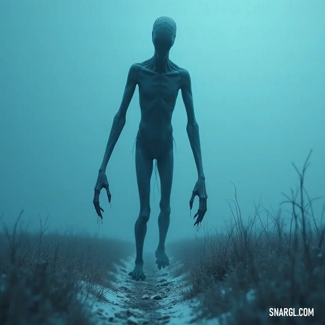 Wandering through the shadows of a dark field, The Whisperer reaches towards the earth, creating an eerie atmosphere that provokes curiosity and concern. The Whisperer, a strange and eerie figure, walks through a dark field, hands outstretched towards the ground. As shadows engulf the landscape, a sense of foreboding fills the air, amplifying the tension in the scene.