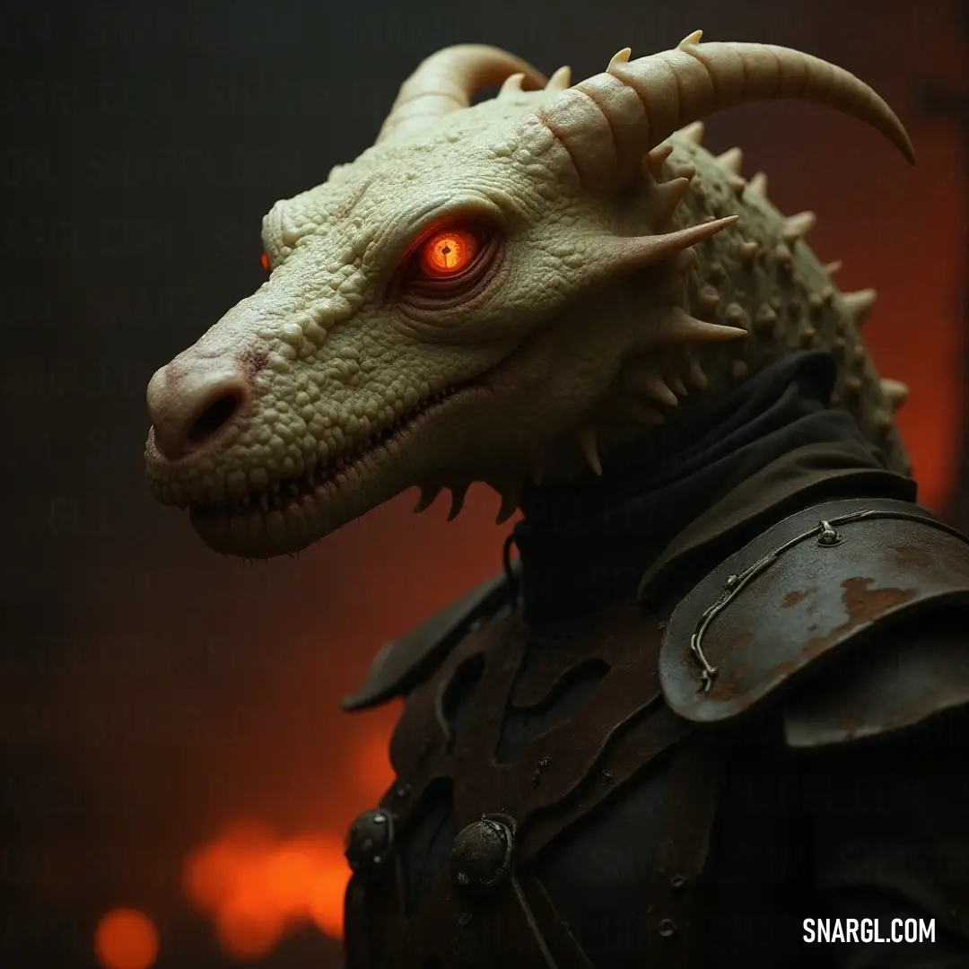 A close-up of the Thornclaw Chupacabra's head, showcasing its red eyes and sharp horns, set against a dark, foreboding backdrop. A close-up of a Thornclaw Chupacabra's menacing face, featuring glowing red eyes and twisted horns. The dark, ominous background adds to the sinister nature of this mythical creature, its gaze intense and unsettling.