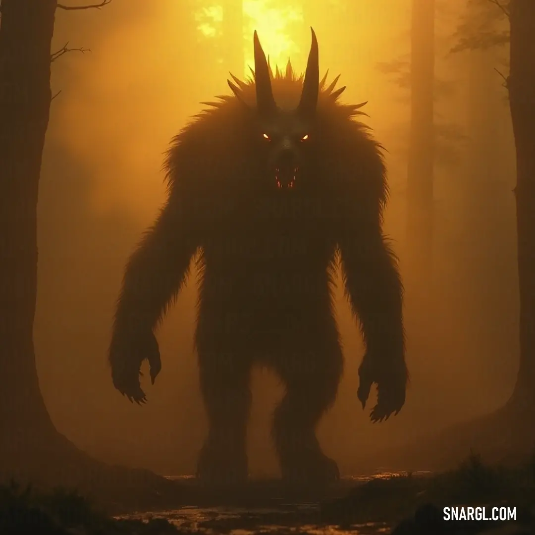 A big furry Thornhide gracefully wanders through a forest at sunset or dawn, its plush fur glistening as it moves through illuminated mist, creating a serene and captivating atmosphere. A magnificent big furry Thornhide traverses a sun-dappled forest at dawn or dusk, its thick fur glowing softly in the warm light while surrounded by enchanting fog rolling between the trees.