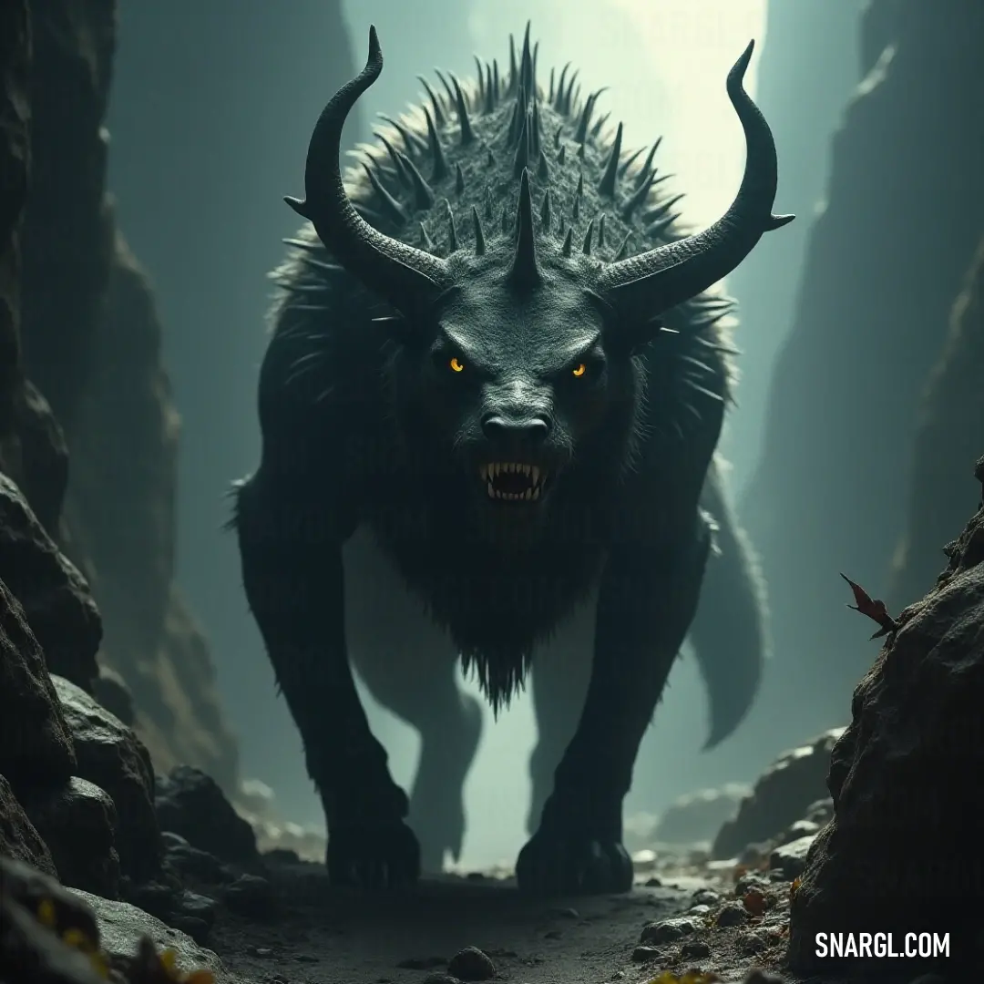 Within the shadowy confines of a cave, the Thunderclaw steps forward, bathed in brilliant light revealing its magnificent features, embodying the wild spirit and untamed energy that thrives in the heart of the earth. The formidable Thunderclaw strides through a dimly lit cave, its powerful presence accentuated by a beam of light illuminating its fierce face, as shadows dance, creating an aura of danger and mystery within the rocky depths.