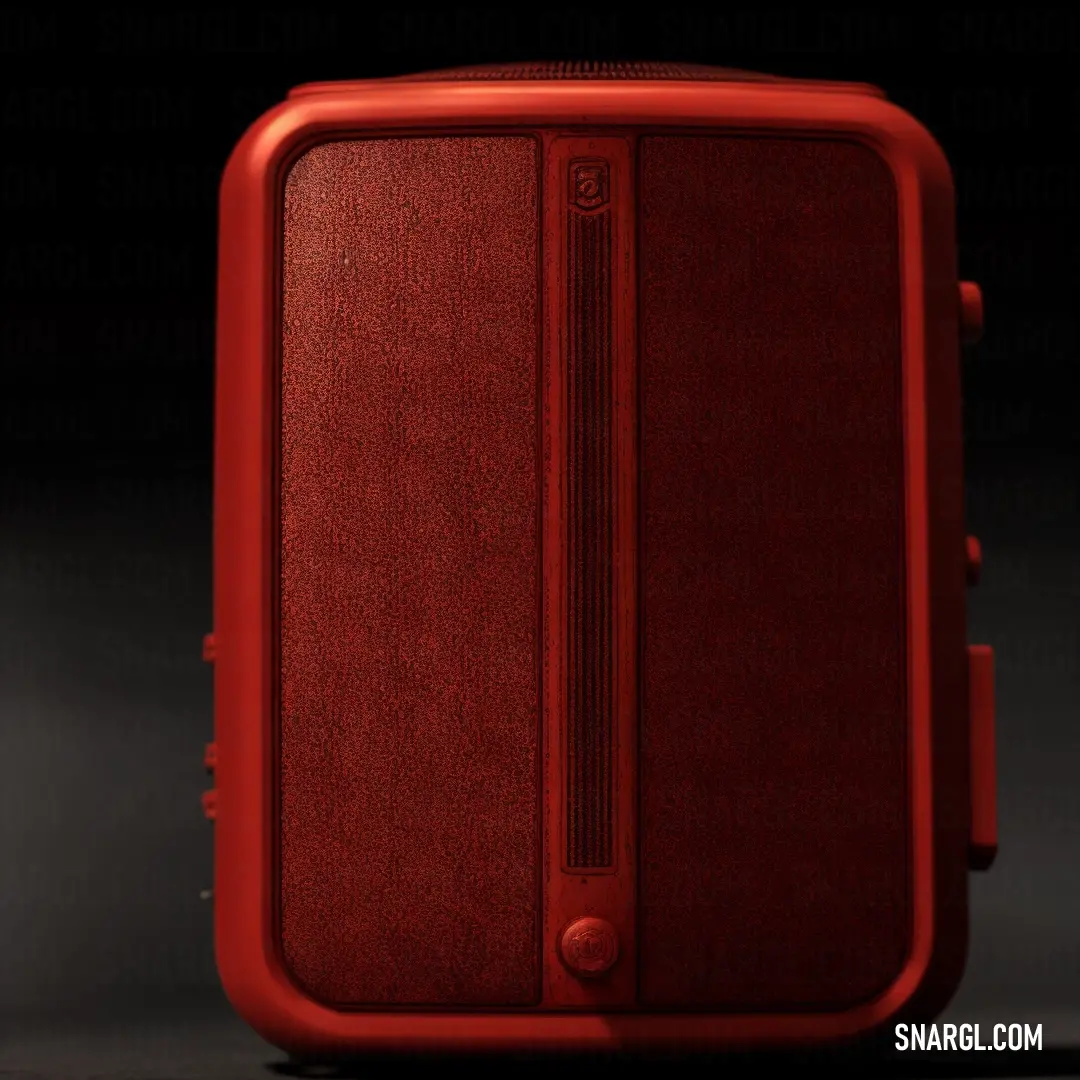 Red suitcase with a black background and a black background with a red stripe on the front of it