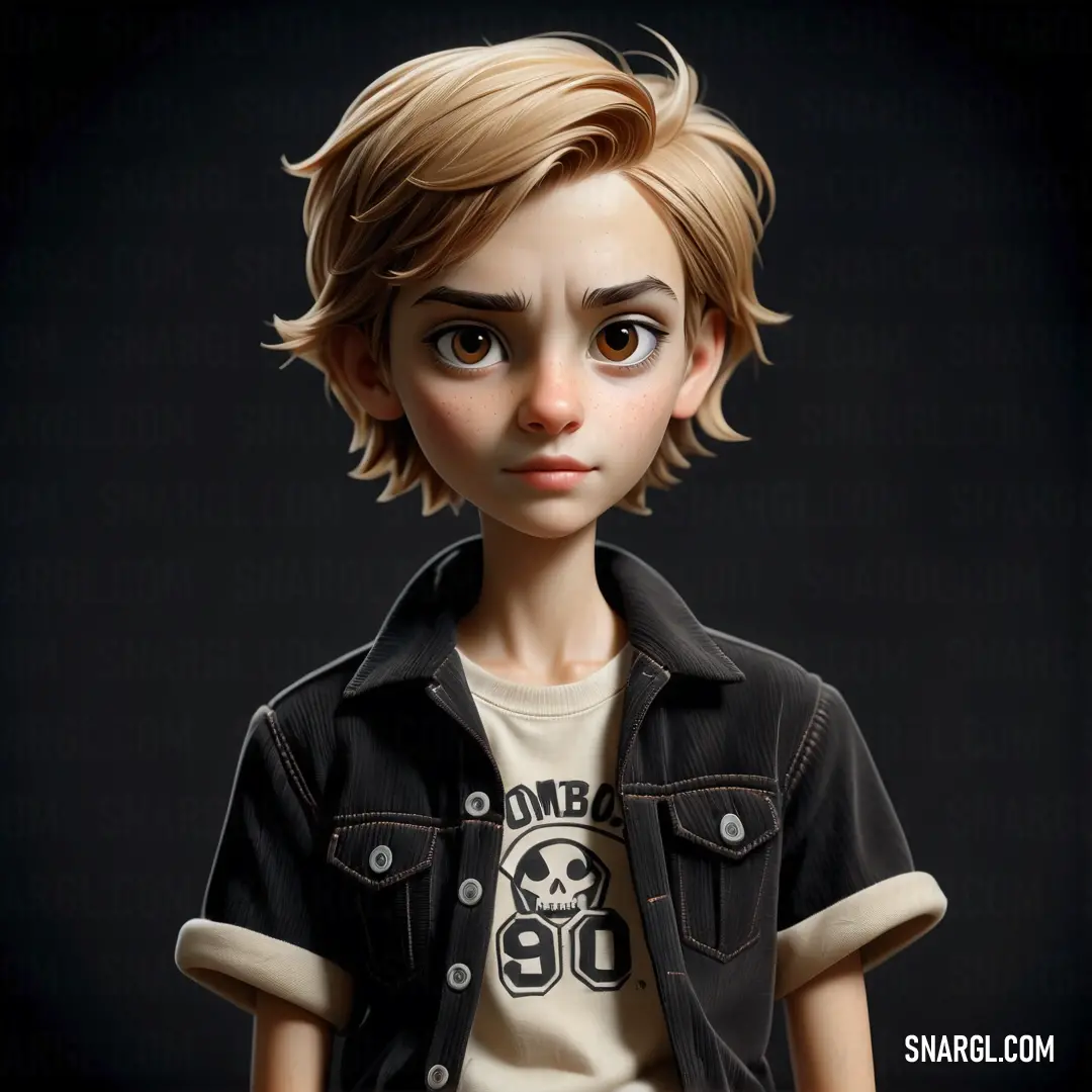Cartoon character with a black shirt