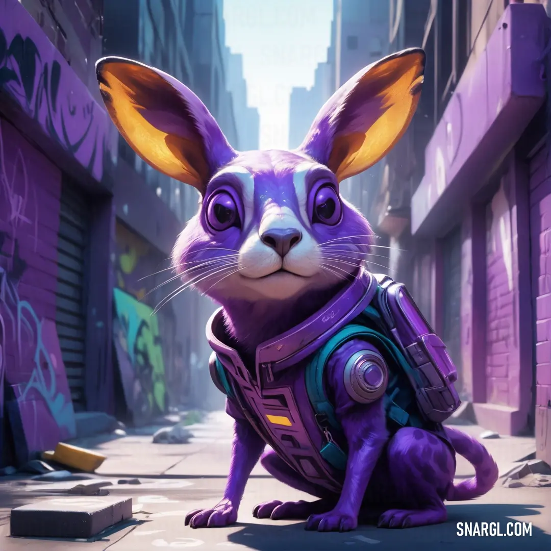 Toolbox color example: Purple rabbit with a purple vest