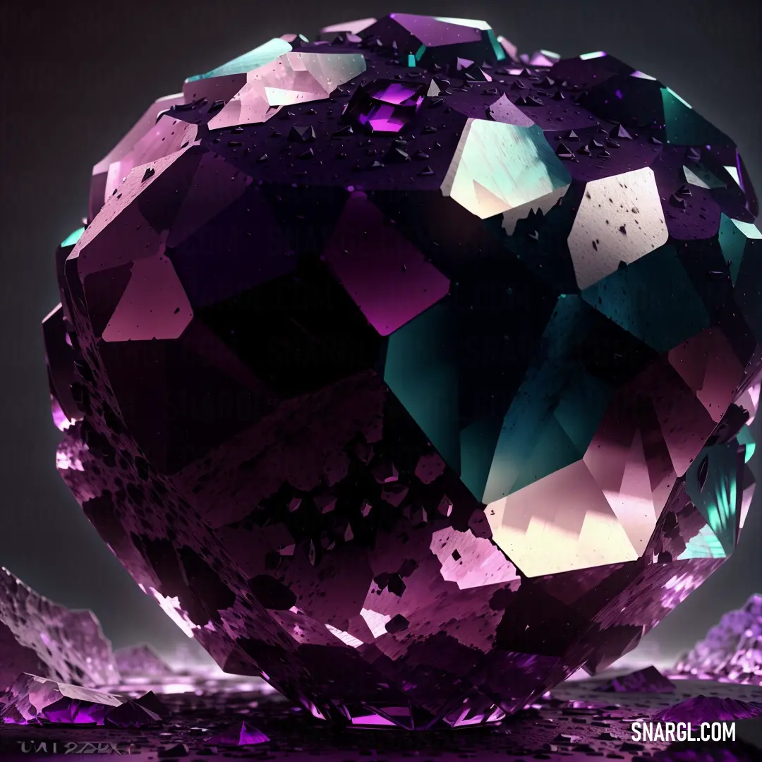 Large purple diamond with many smaller diamonds around it on a black background