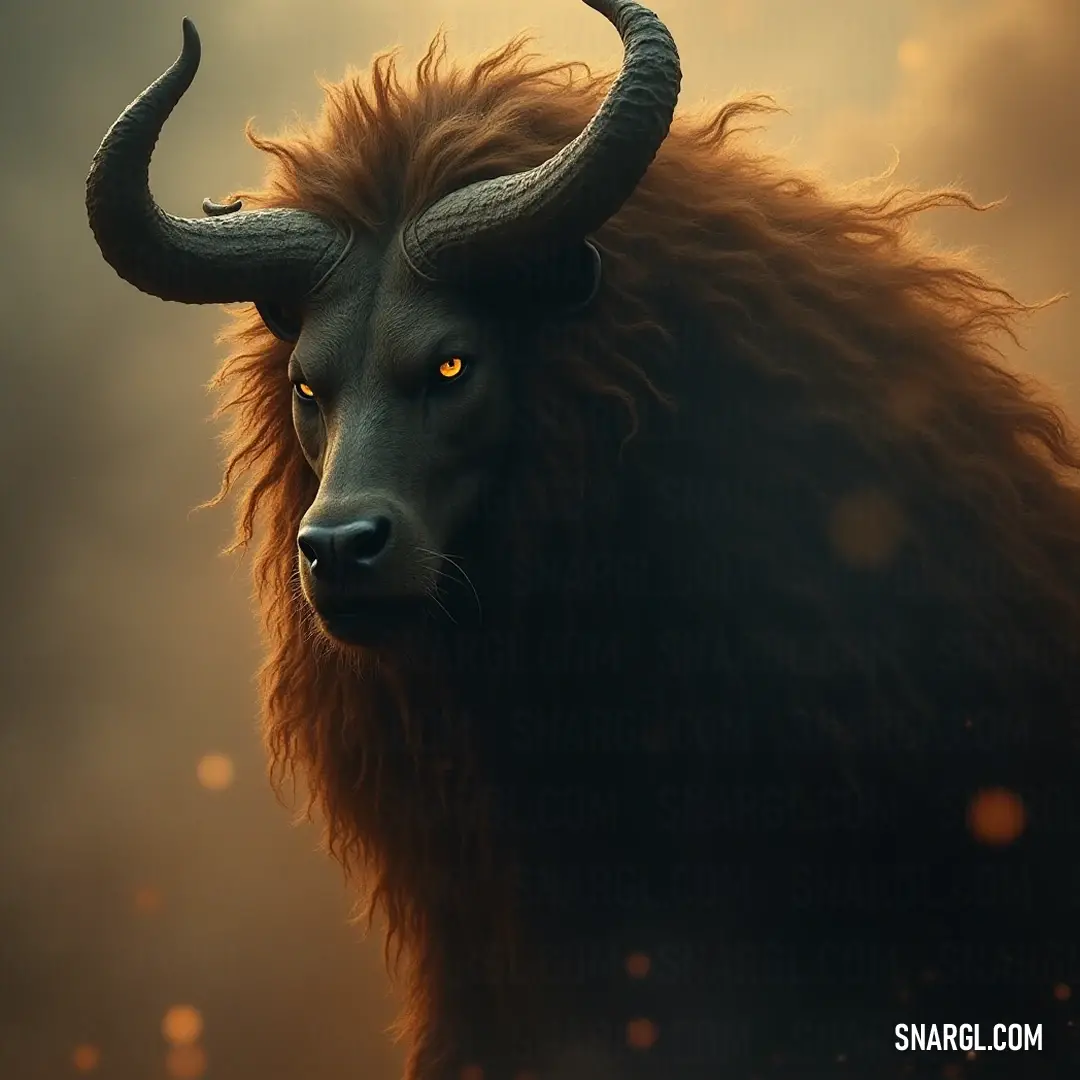 An intense close-up of a bull, showcasing its fierce yet captivating features against a dramatic sky, drawing attention to the untamed beauty of nature. A striking close-up shot of a bull, with gleaming yellow eyes and a prominent black nose, set against a cloudy sky, encapsulating the raw power and beauty of this majestic creature.