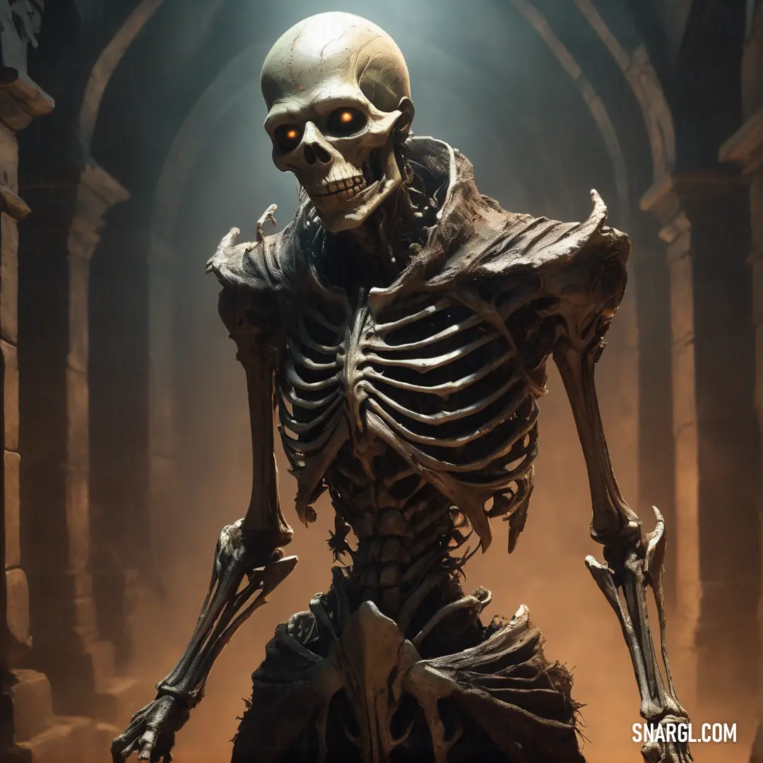 Undead standing in a dark room with a light shining on it's face and arms