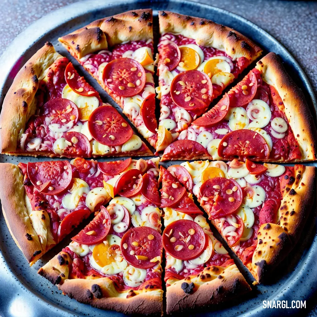 Pizza with slices missing from it on a pan on a table with a knife