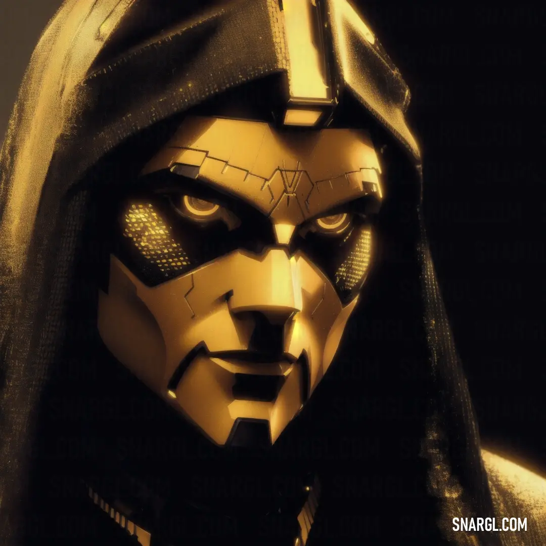 Urobilin color example: Man in a yellow and black costume with a hood on