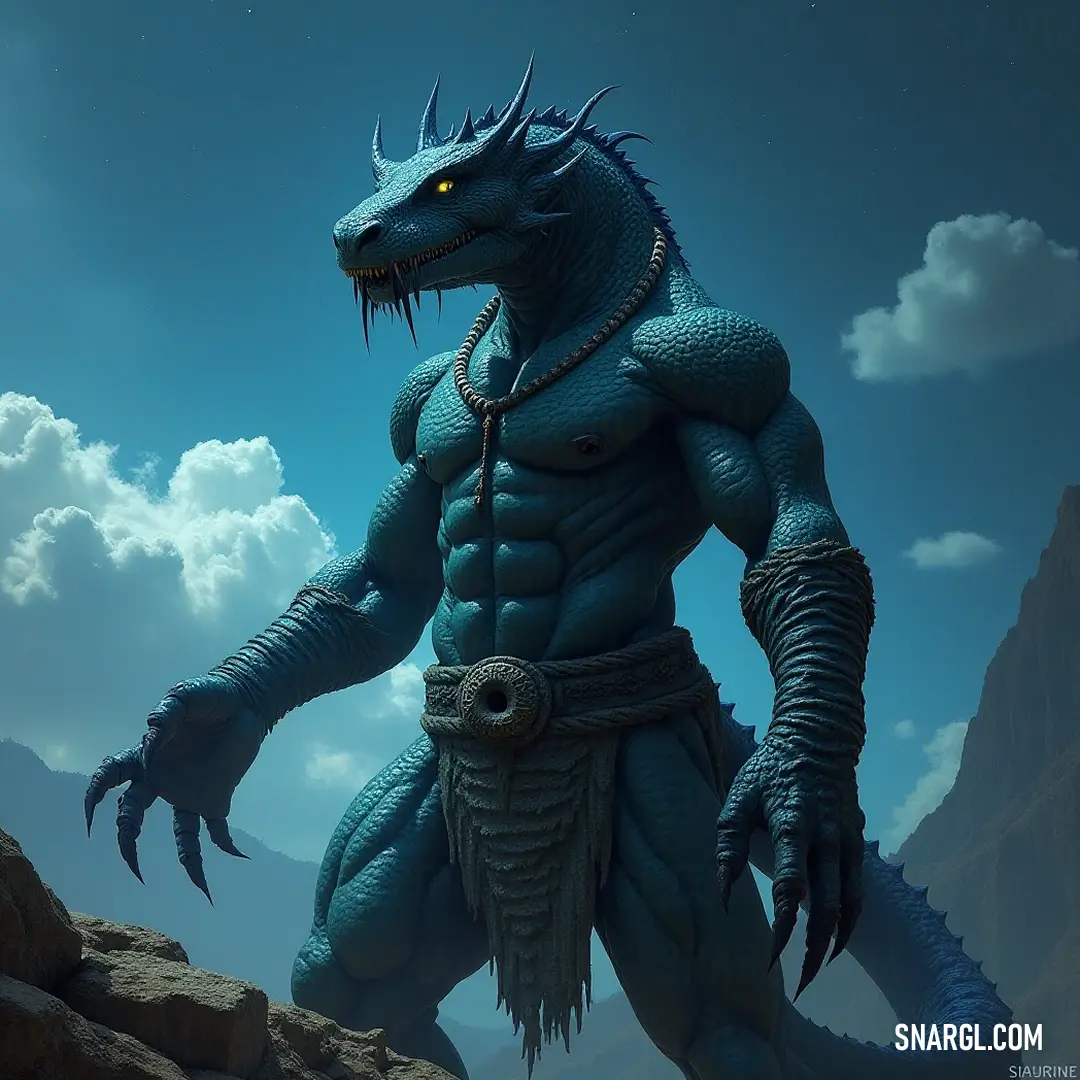 Viperian: Guardian of the Rocky Expanse Viperian stands tall against the backdrop of a sprawling sky, its colossal form suggesting strength and resilience. The rocky terrain below serves as a throne for this creature, emphasizing its dominion over the rugged landscape.