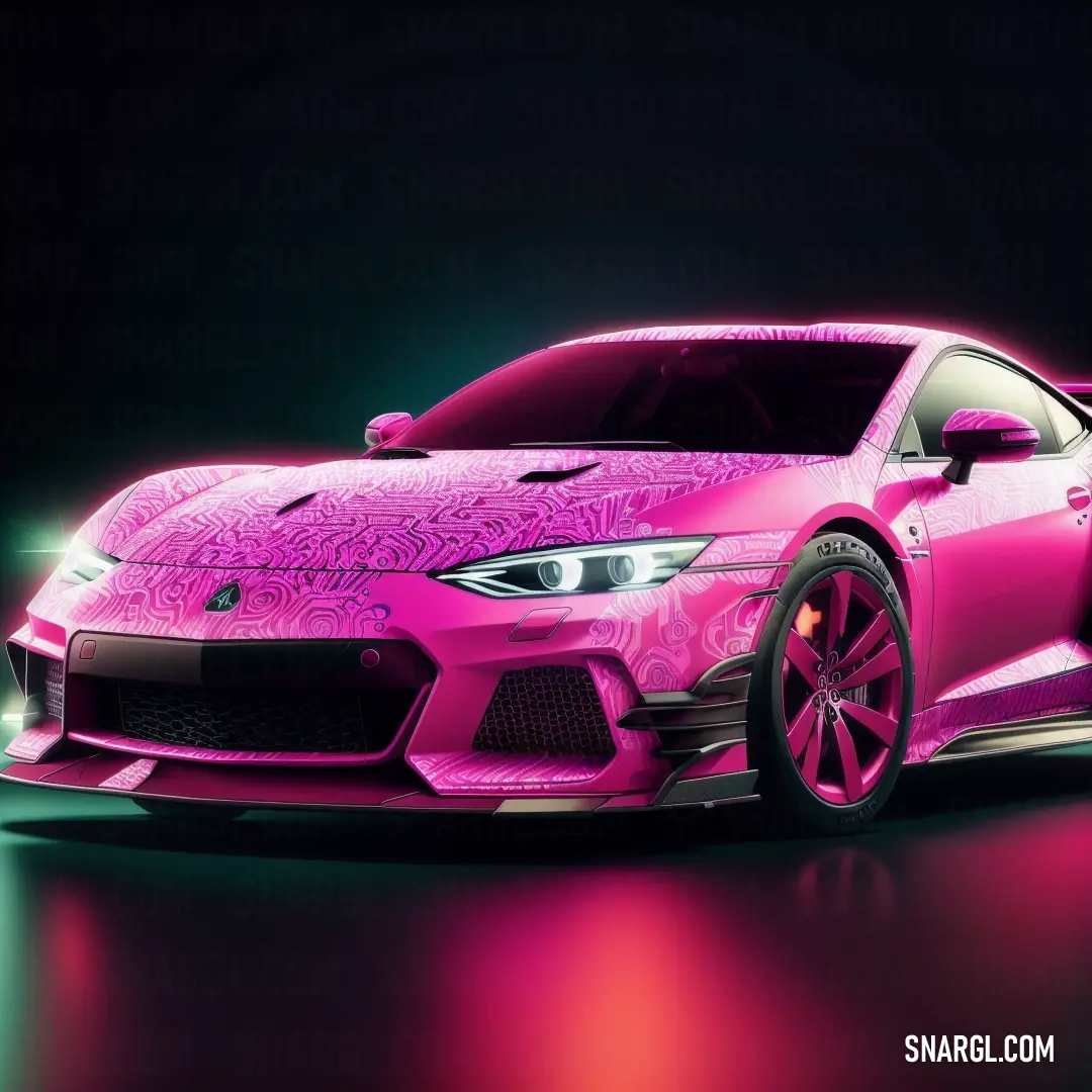 Pink car with a pink background