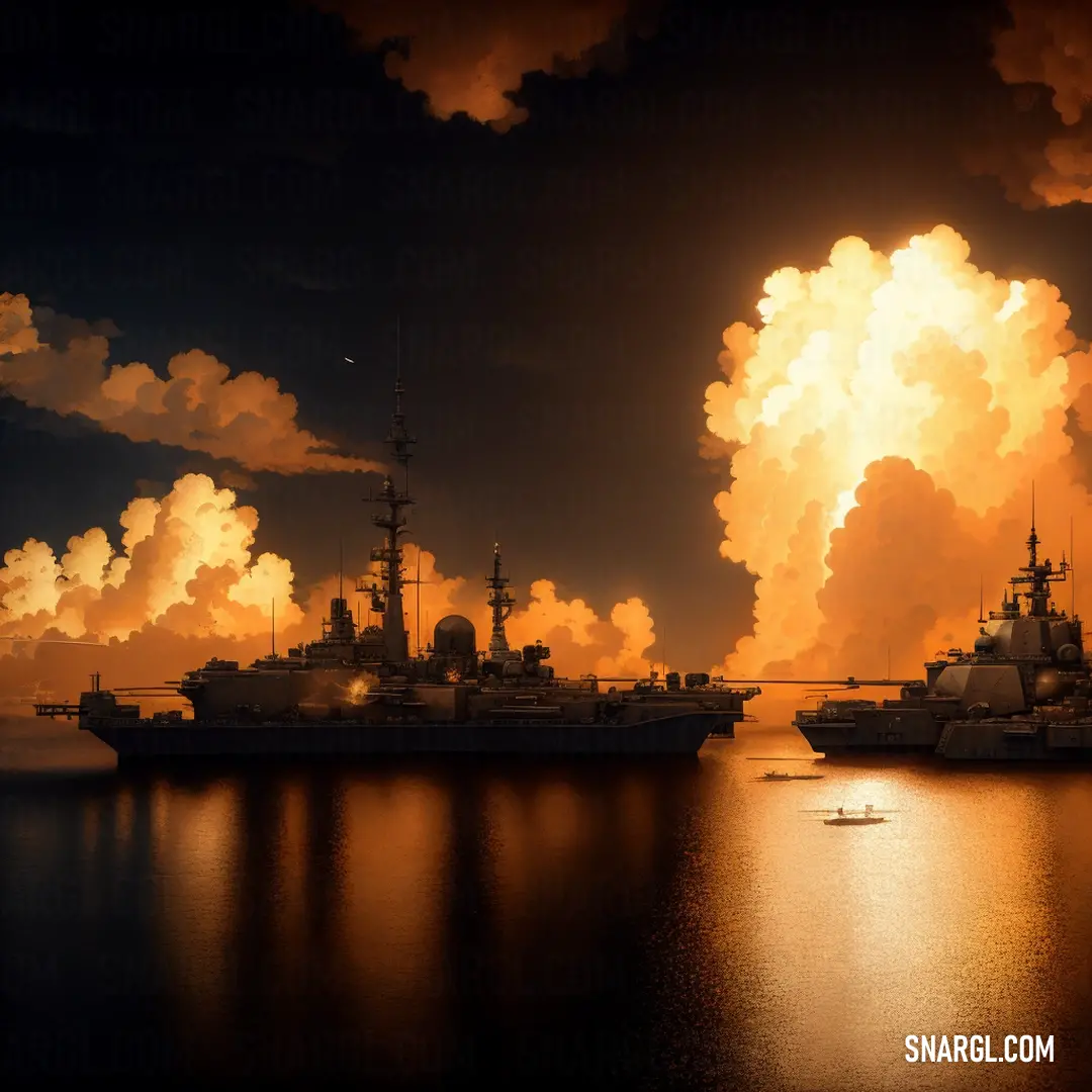 Large ship in the water with a lot of clouds in the sky above it