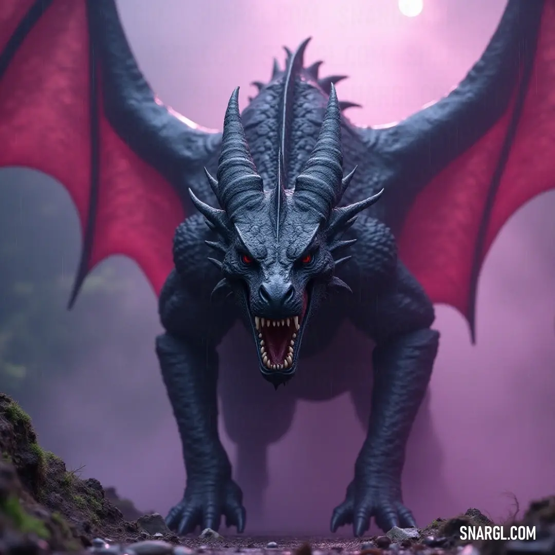A dread-inducing vortex with red eyes and sharp teeth standing in a mystic cave with a captivating purple atmosphere. A menacing vortex with piercing red eyes and razor-sharp teeth looms ominously in a shadowy cave, illuminated by an otherworldly purple glow that enhances its sinister presence.