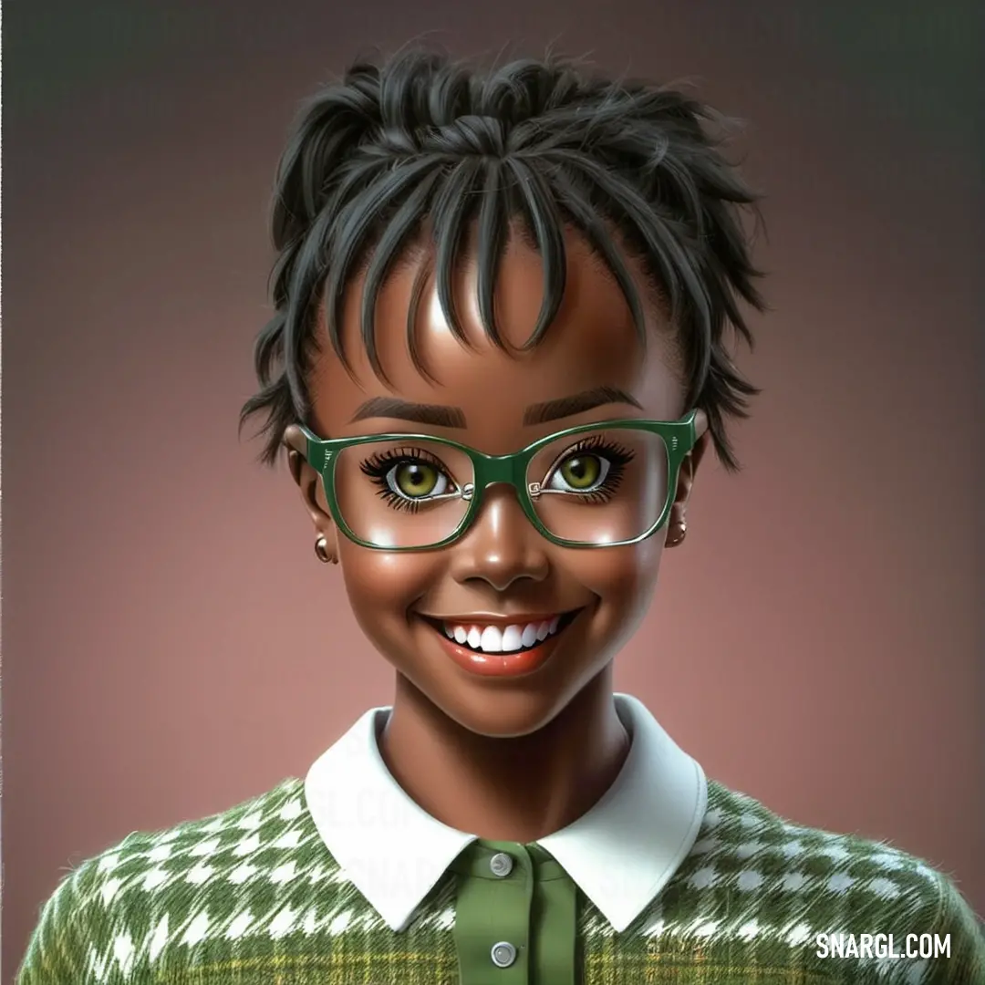 Black woman with glasses and a green sweater smiling at the camera with a smile on her face