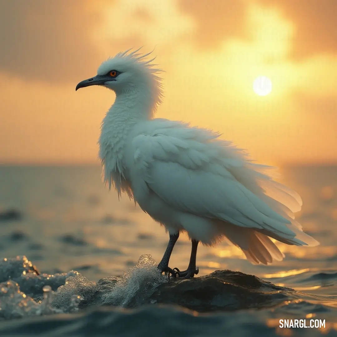 White Whiteflame standing confidently on water at sunset or dawn, creating a magical and peaceful atmosphere. A majestic white figure, White Whiteflame, stands tall on the surface of a tranquil water body, bathed in the golden hues of a stunning sunset or the cool glow of dawn, with a serene, ethereal atmosphere surrounding the scene.