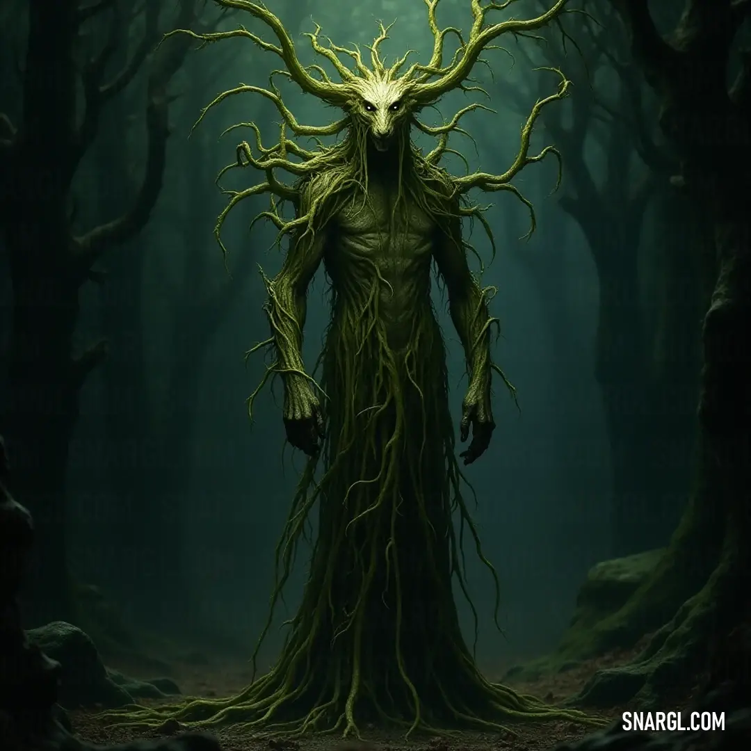 A unique Willowroot, sporting a quirky hairstyle and a vibrant green outfit, stands proudly within a flourishing forest, demonstrating the enchanting connection between its form and the verdant surroundings. A whimsical Willowroot dons an eccentric hairstyle and a flowing green dress, standing gracefully in a forest adorned with leafy trees, harmonizing with the vibrant life around it.