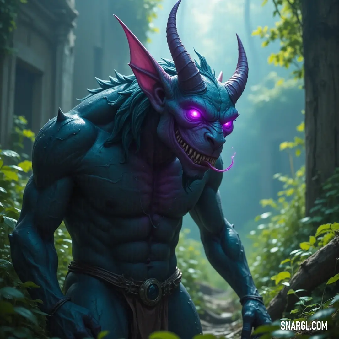 An enigmatic figure with glowing eyes prowls through a shadowy forest, set against a mysterious trail that leads deeper into the untamed wilderness, exuding an aura of intrigue. A fierce and otherworldly presence, illuminated by an eerie glow, emerges from a shadowy woodland, as glowing eyes peer through the darkness with a mysterious path winding away into the unknown.