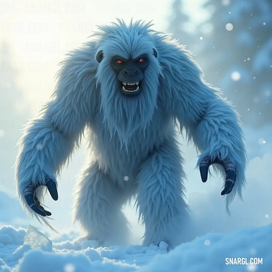 A friendly Yeti, arms outstretched, welcomes the snowy environment, showcasing a playful spirit that invites winter thrill-seekers to embrace the joy of the season.