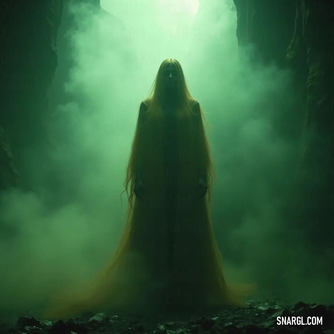 Graceful Zaphkiel in a flowing yellow dress, standing in a mystical cave where fog dances around her, while a radiant light pours forth from her face, casting a magical glow on the surroundings. Resplendent Zaphkiel adorned in a flowing yellow dress stands gracefully within a mystical cave, where soft fog swirls around and golden light radiates from her visage, illuminating the shadows and revealing hidden wonders.
