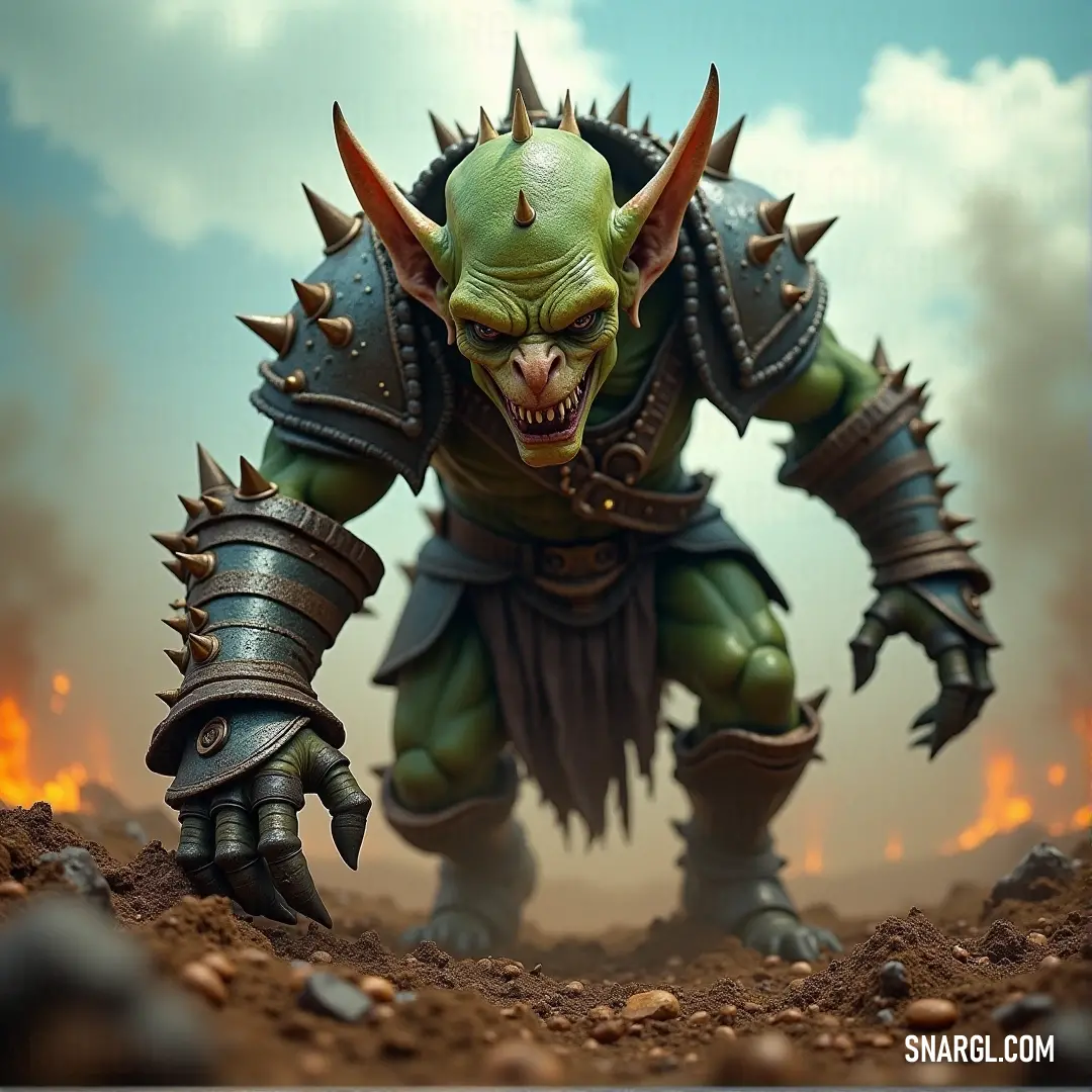 This terrifying Zarn, with its intimidating horns and deadly spikes, presents a formidable figure that demands respect and fear in equal measure. A fearsome green Zarn towers in the frame, its body adorned with dangerous horns and sharp spikes, its muscular form exuding an aura of intimidation. The Zarn’s primal appearance is accentuated by its striking, otherworldly design.