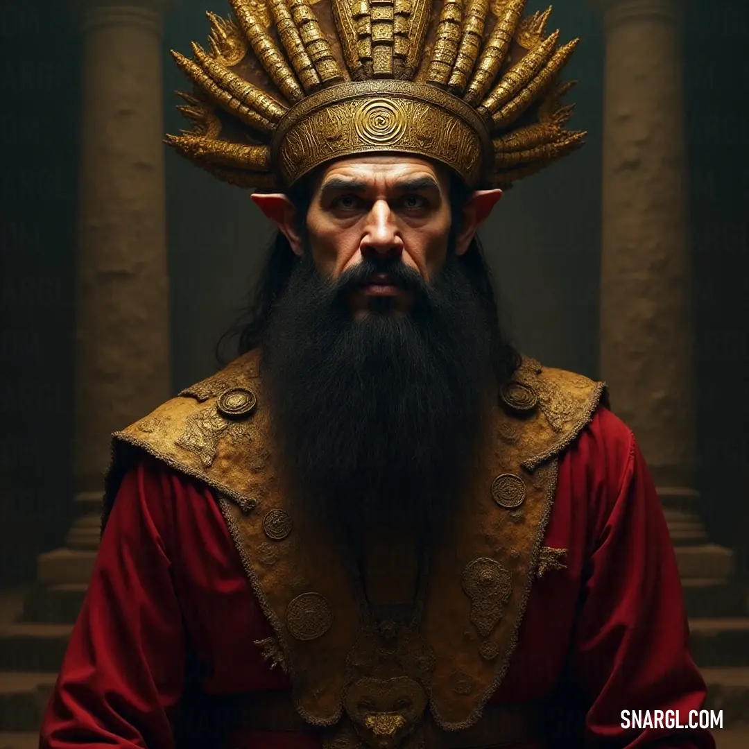 A compelling portrait of Zoltar, wearing a majestic golden crown and gleaming attire, symbolizing the intersection of fate and fortune, inviting all to delve into the unknown with curiosity. Zoltar, adorned with a golden crown and red attire, emanates mystique and allure. The character exudes wisdom and echoes of fortune-telling as he stands proudly, traversing through a vibrant tapestry of whimsical adventures.